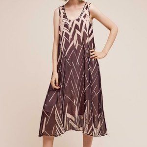 Anthropologie Floreat Serengeti Silk Dress Aline Midi Tent Dress
